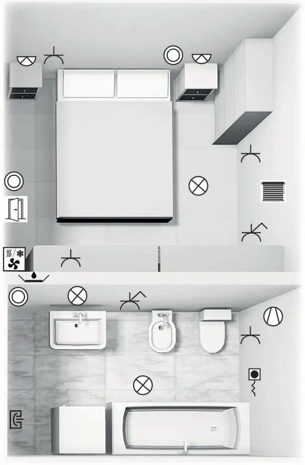 Camera d'albergo / cabina della nave con controllo centralizzato