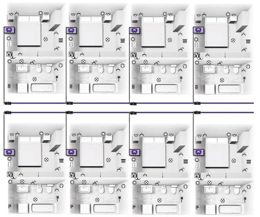 Cablaggio decentralizzato per spazi modulari